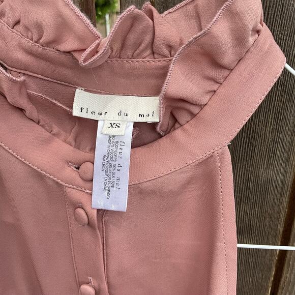 Fleur de Mal NWT Dusty Rose Sleeveless Bodysuit - Sz Sm - Picture 6 of 9